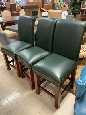 McKinley Leather Bar Stools (set of 3) 43" H x 28"W  x 21L