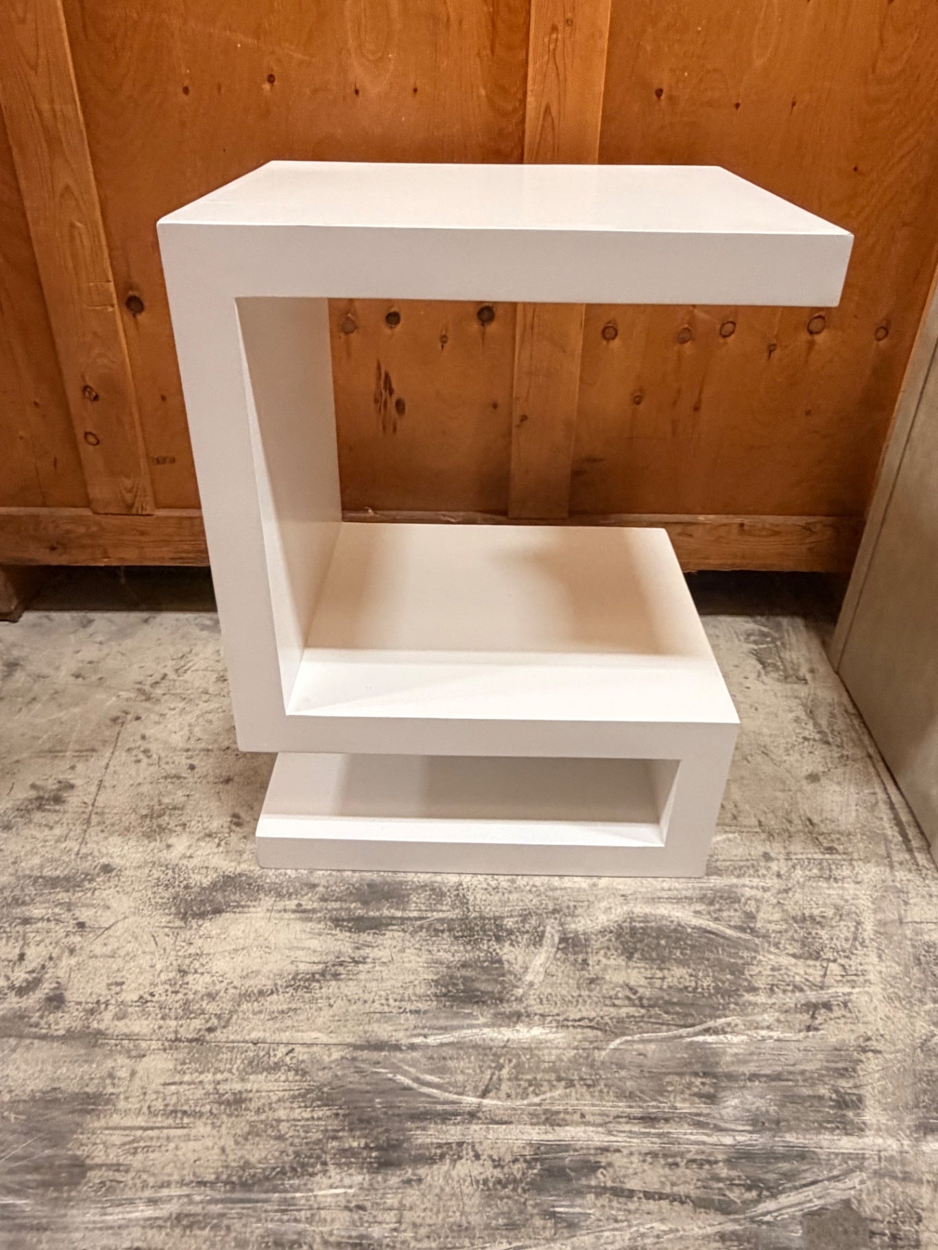 White 'S' Shape Side Table