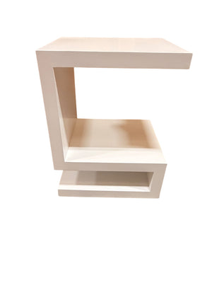White 'S' Shape Side Table