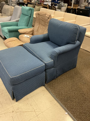 Down Skirted Chair & Ottoman