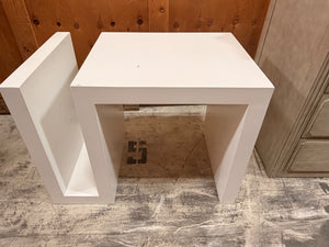 White 'S' Shape Side Table
