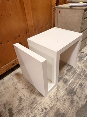 White 'S' Shape Side Table