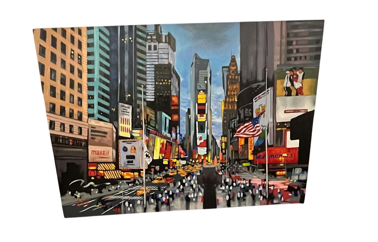 Times Square, New York Artist Signed Painting 60x42
