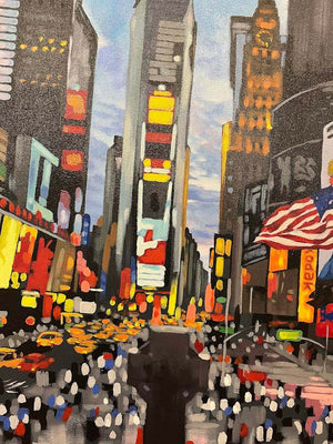 Times Square, New York Artist Signed Painting 60x42