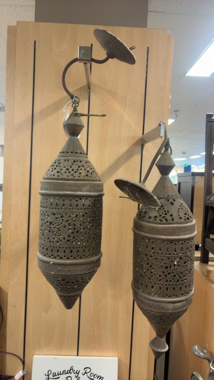 Pair of Moroccan metal sconces