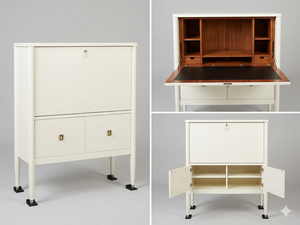 Williams Sonoma Lacourte Ivory Upright Desk 19x44x52