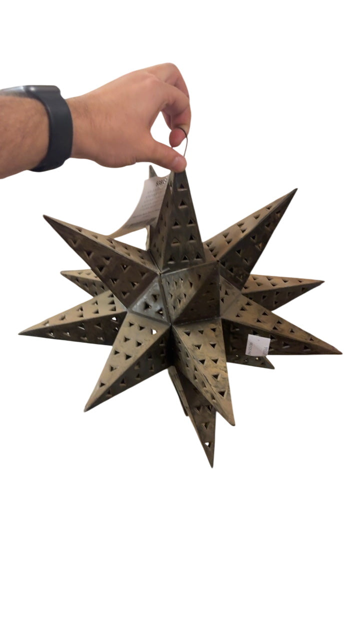 Moravian Star Pierced Metal Lantern