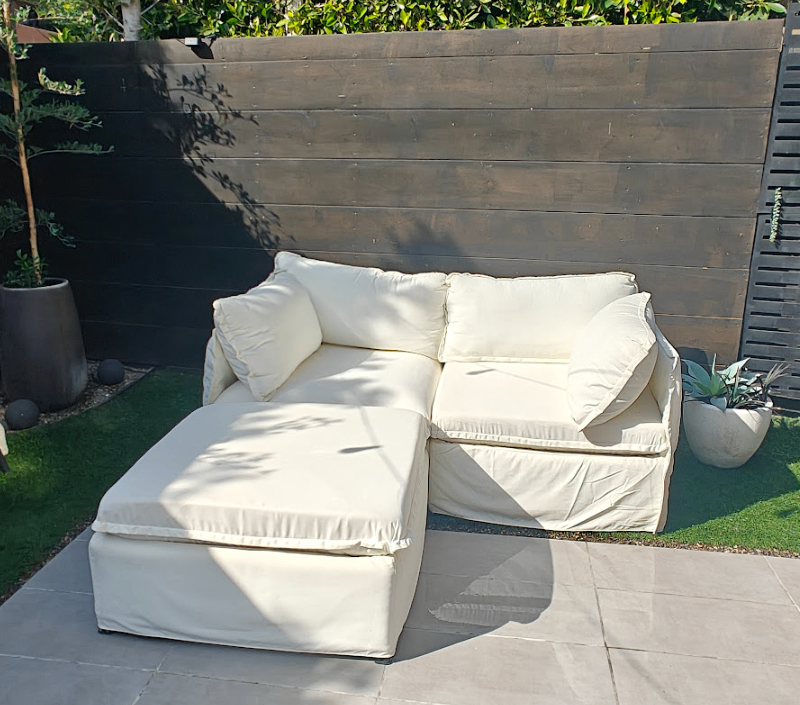 Chicory Modular Outdoor Washable 2-Seater Sectional & Ottoman Sofa: 68.5" W x 36" H x34" D
