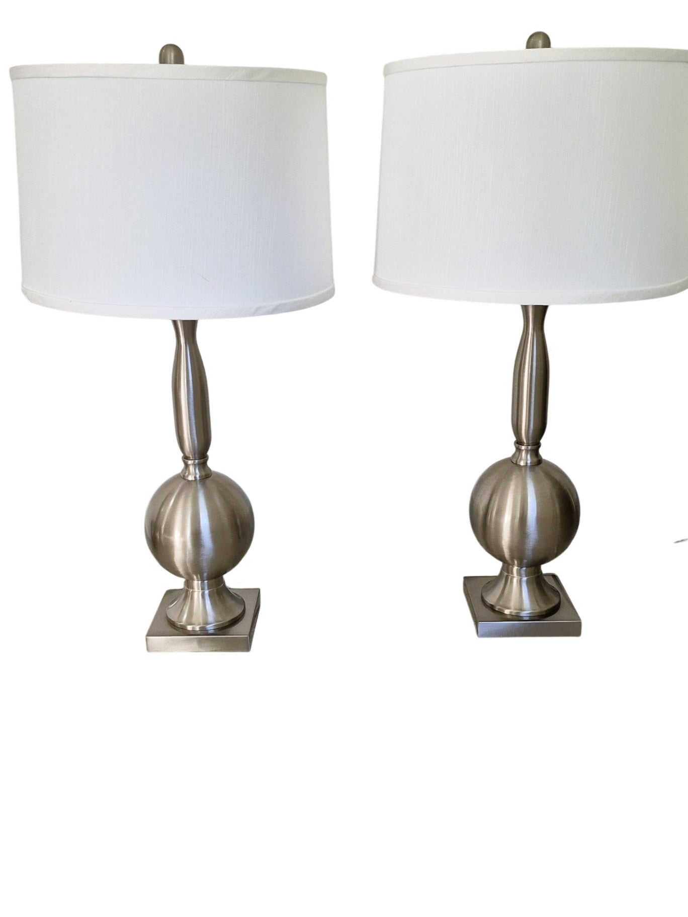 2 Silver-Toned Lamps (set of 2)