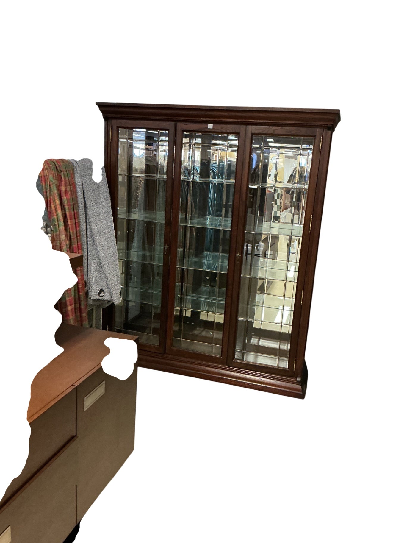 Beveled Glass Door China Cabinet 