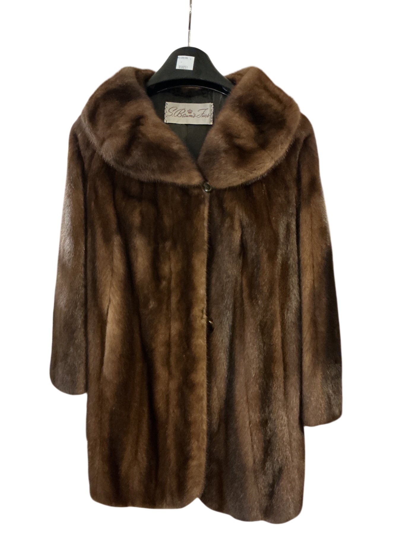 Vintage S. Baum's Furs Mink Coat w/ Satin Lining Excellent Condition