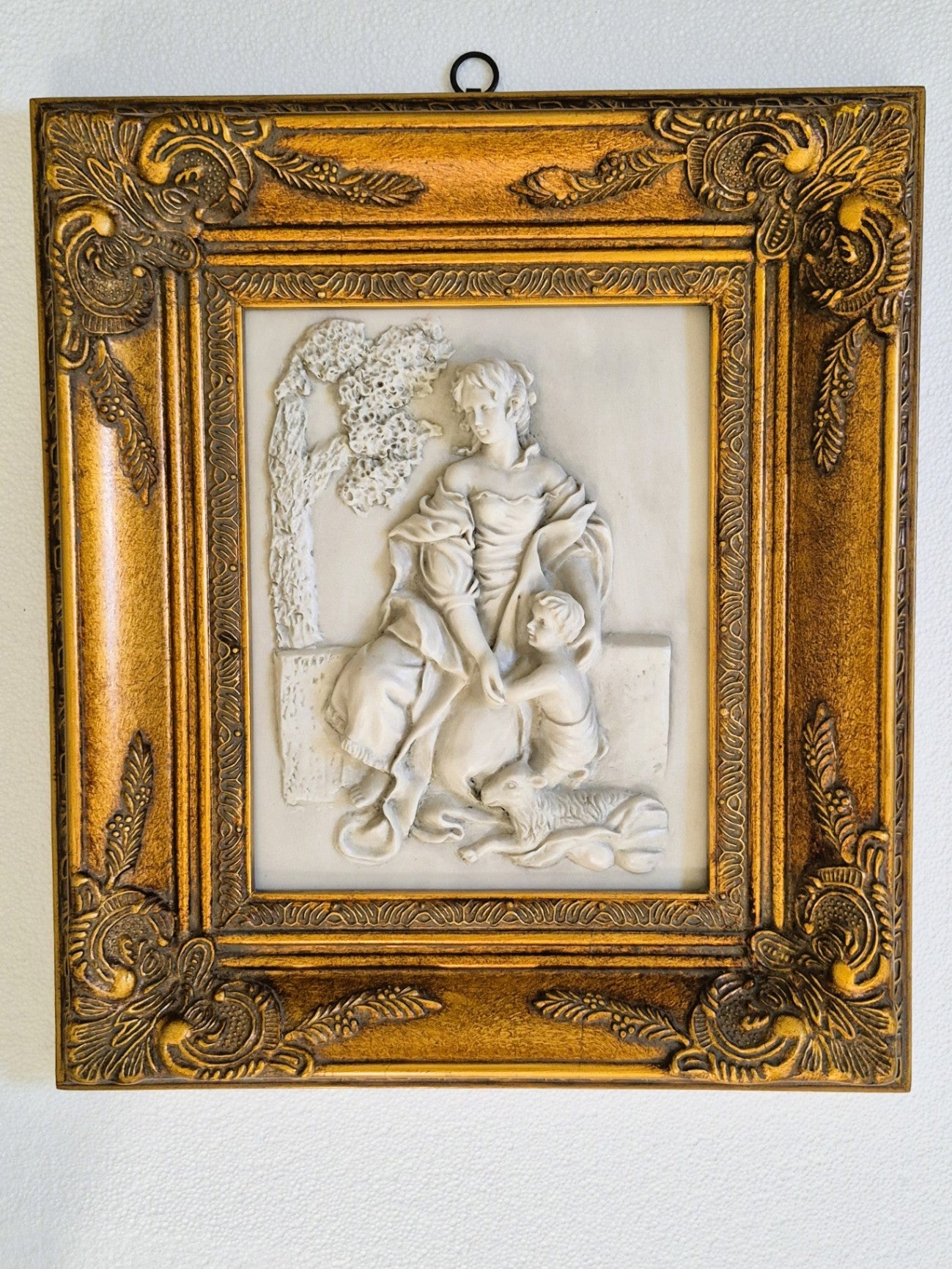 Italian Frame Alabaster Pastoral Wall Art