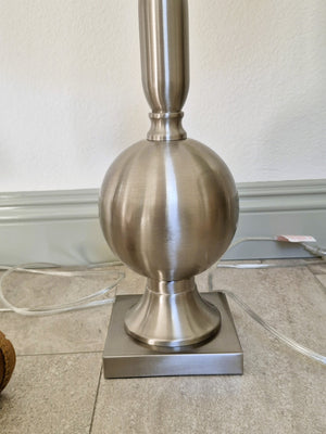 2 Silver-Toned Lamps (set of 2)