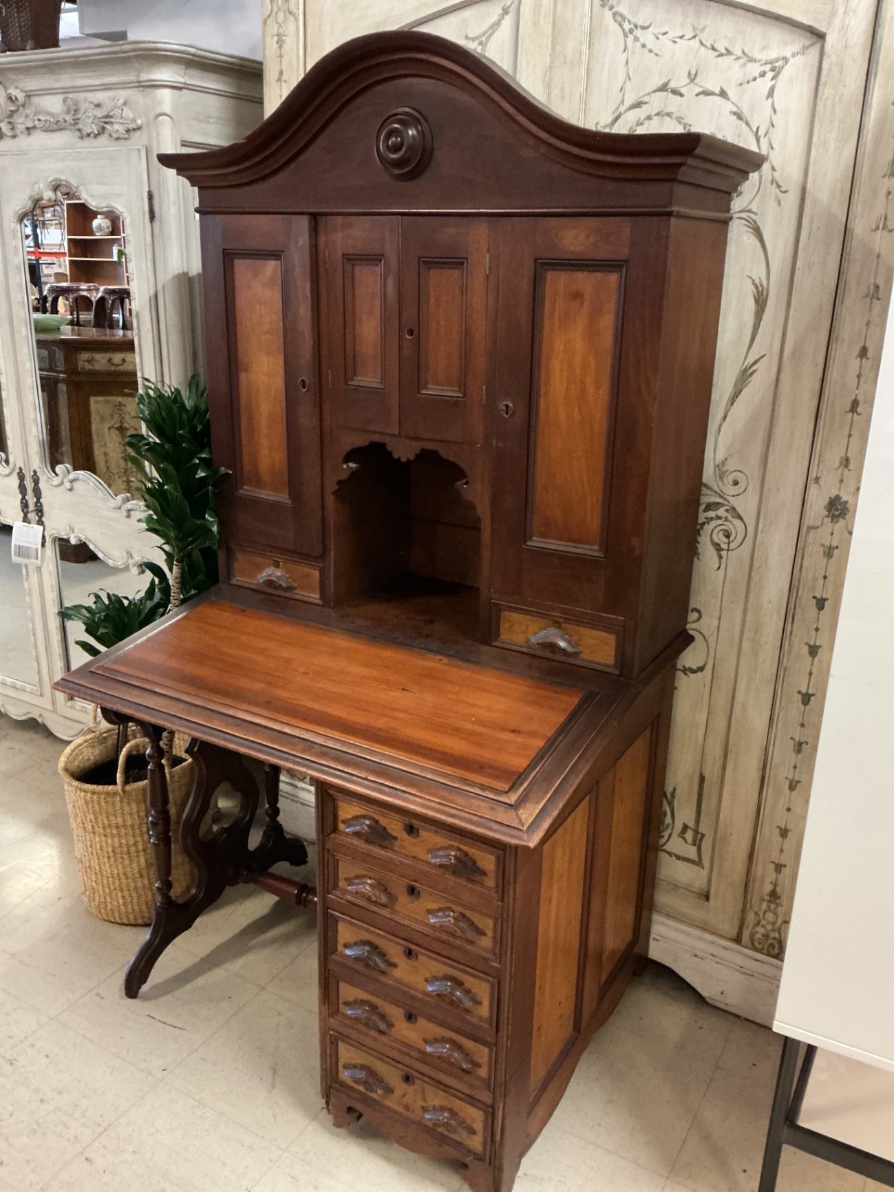 2 Piece Antique American Victorian / Eastlake Secretary Desks