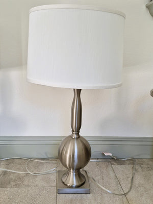2 Silver-Toned Lamps (set of 2)