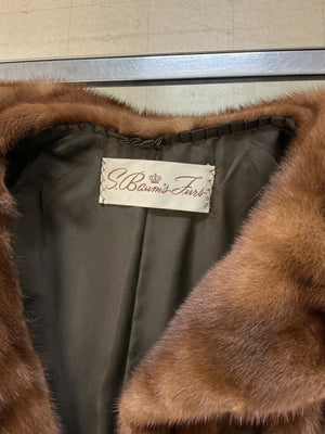 Vintage S. Baum's Furs Mink Coat w/ Satin Lining Excellent Condition