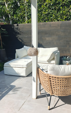 Chicory Modular Outdoor Washable 2-Seater Sectional & Ottoman Sofa: 68.5" W x 36" H x34" D