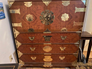 Burlwood Asian Butterfly Chest 62"Wx21"x33H