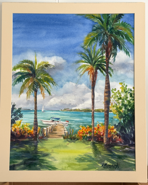 Palm Watercolor Unframed 19 x 24