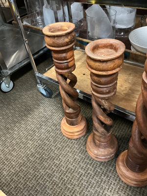 Rajasthan Wooden Candle Stand  (set of 3)