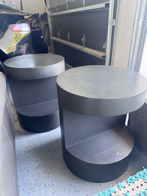 Crate & Barrel Cylinder Side Tables (pair) 24” x 20”