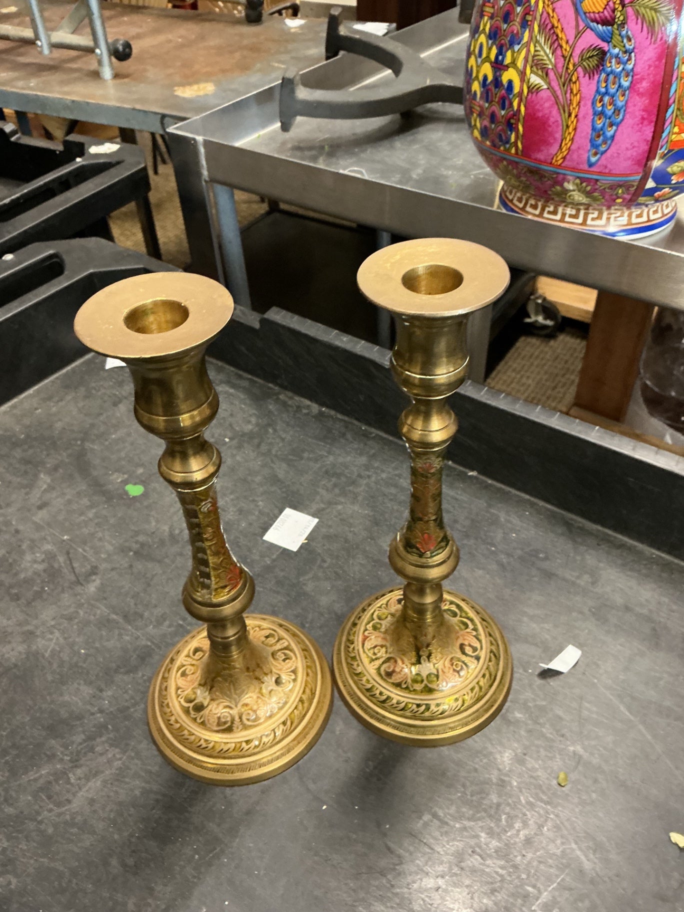 Indian Brass Candle Holders (pair)