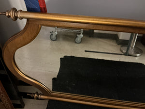 Vintage Hollywood Regency Arched Top & Bottom With Finials Gold Wood Frame Mirror Approx  43" Tall x 24" We Have 2 Identical In Stock