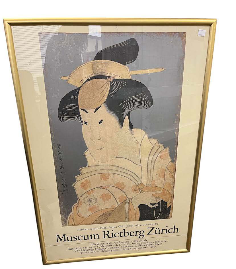 Vintage Museum Rietberg Exhibition Poster Japanese ukiyo-e Art Depicting Kabuki Actor Otani Oniji III By Toshusai Sharaku 49x35