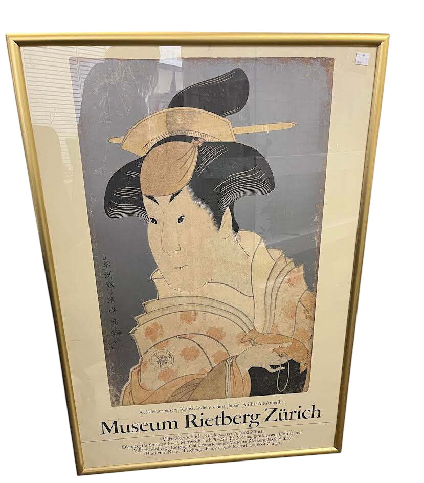 Vintage Museum Rietberg Exhibition Poster Japanese ukiyo-e Art Depicting Kabuki Actor Otani Oniji III By Toshusai Sharaku 49x35