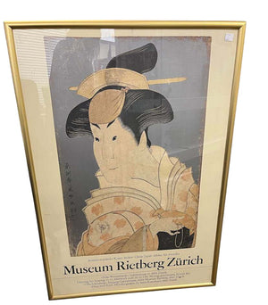Vintage Museum Rietberg Exhibition Poster Japanese ukiyo-e Art Depicting Kabuki Actor Otani Oniji III By Toshusai Sharaku 49x35