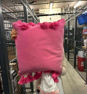 Pink Tassle Trim Pillows 20" (Pair)
