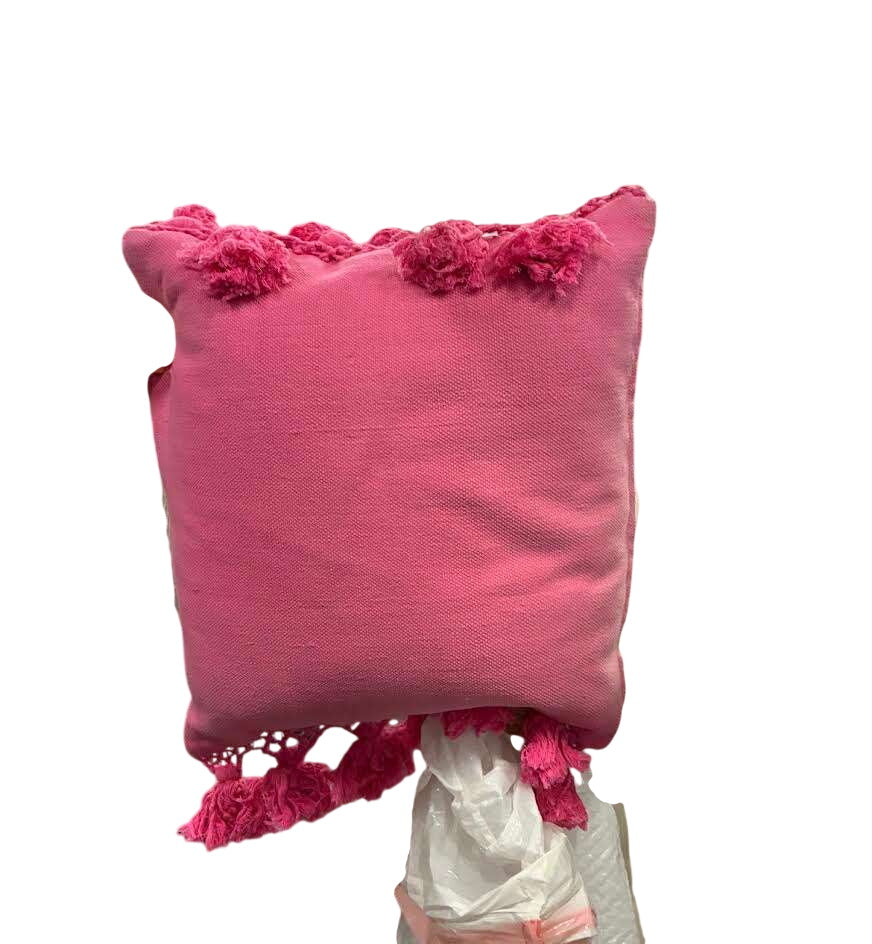 Pink Tassle Trim Pillows 20" (Pair)