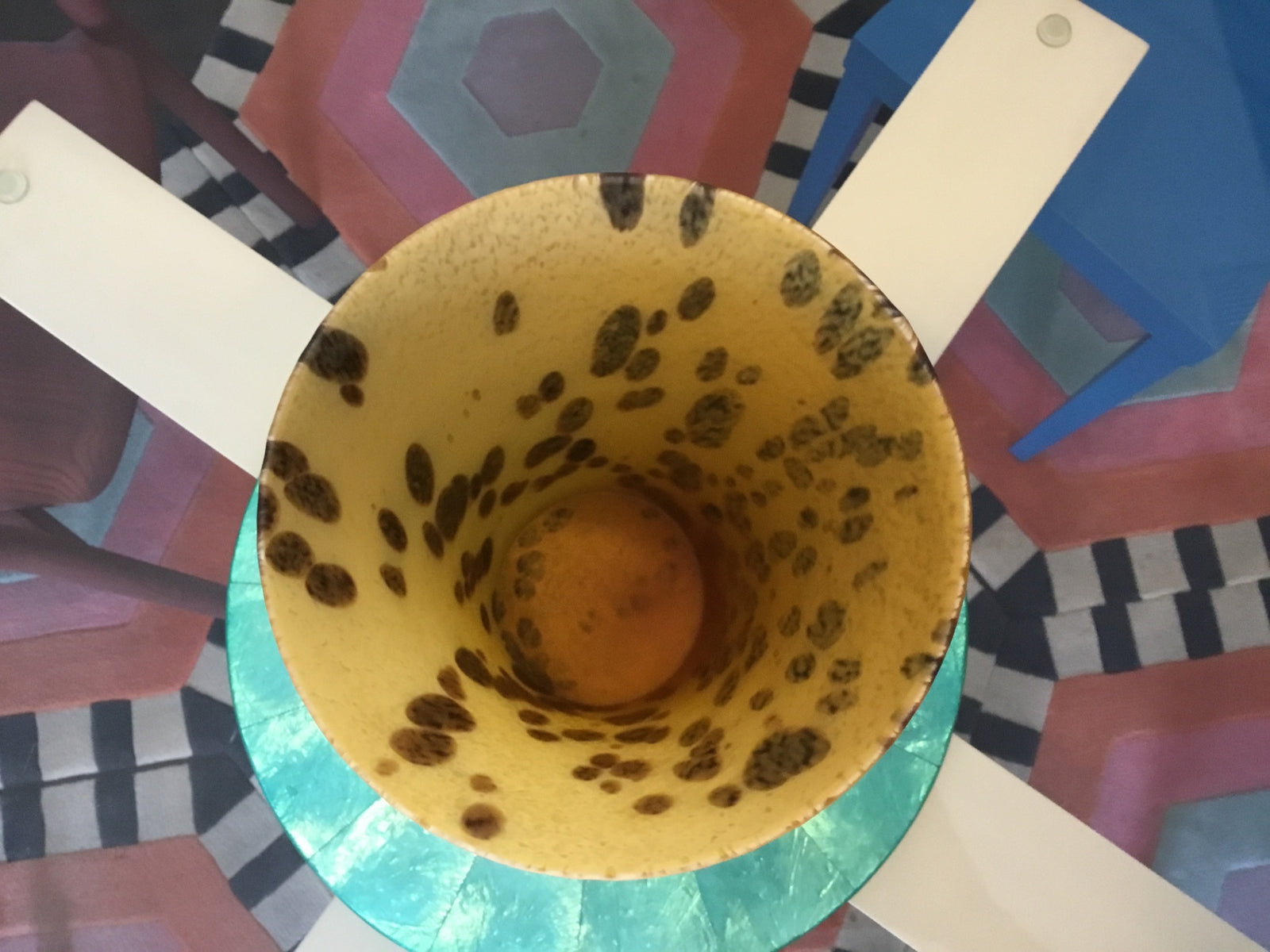 Vintage Cheetah Print Glass Vase