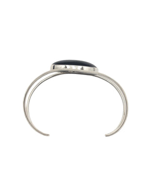 Bangle Sterling Silver w/ Large Black Onyx