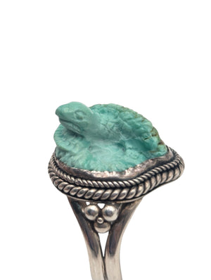 Ring Sterling Silver w/ Snake Shaped Turquoise