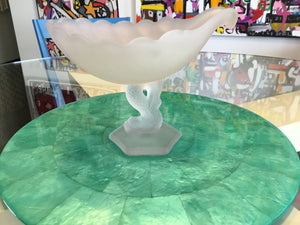 Vintage Westmoreland Satin Glass Koi w/ Shell Compote