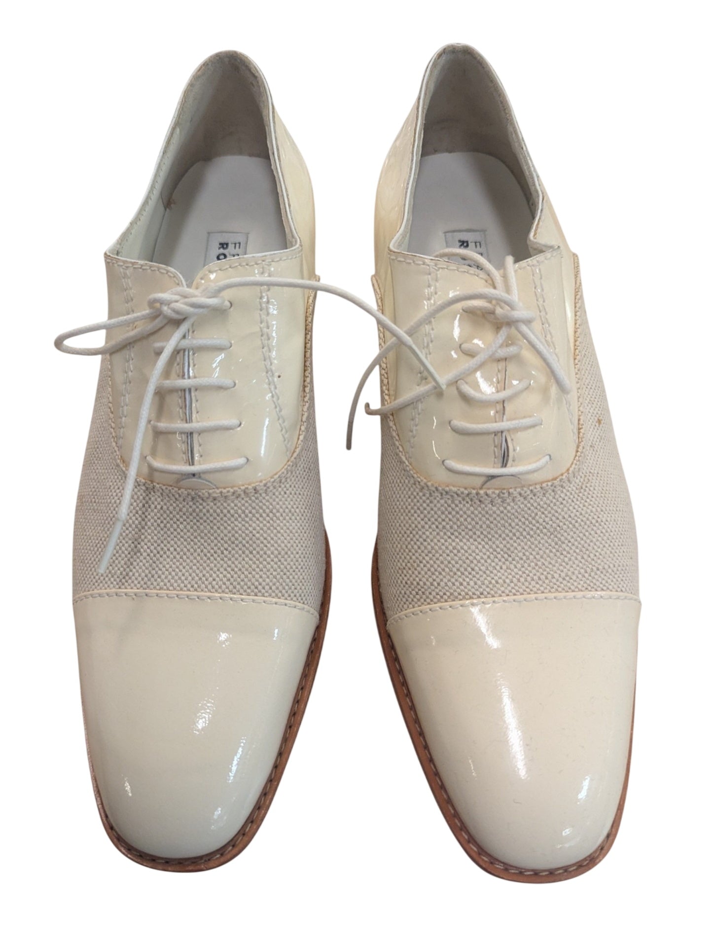 FRATELLI ROSSETTI White Laceup Leather Mesh Shoes Size 37