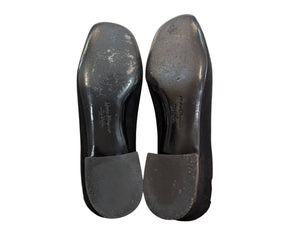 SALVATORE FERRAGAMO Black Suede Loafers Made in Italy Size 6.5