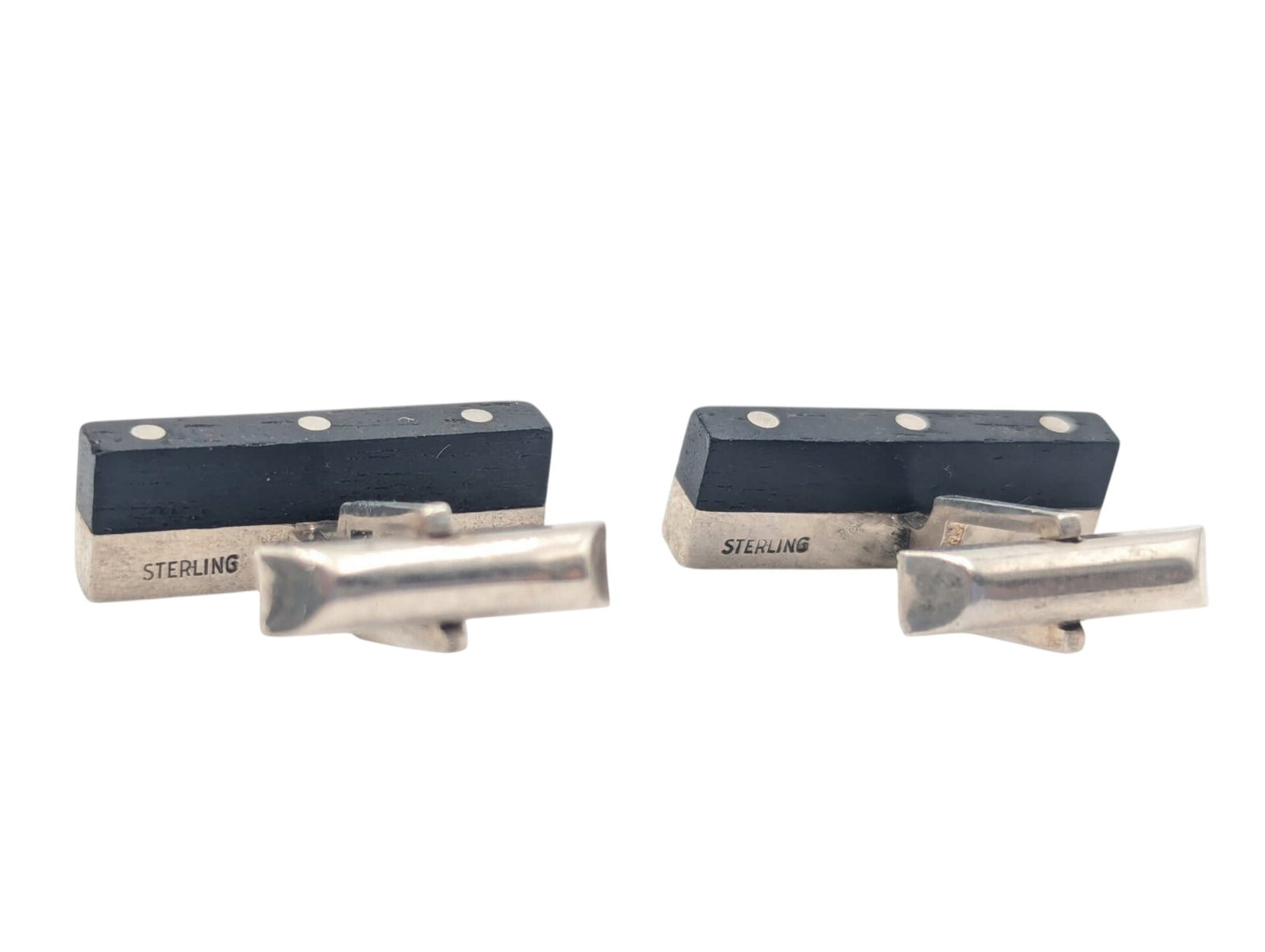 Cufflinks Sterling Silver & Wood