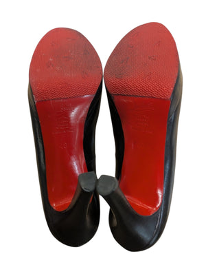 CHRISTIAN LOBOUTIN Vintage Black Leather High Heels Size 40