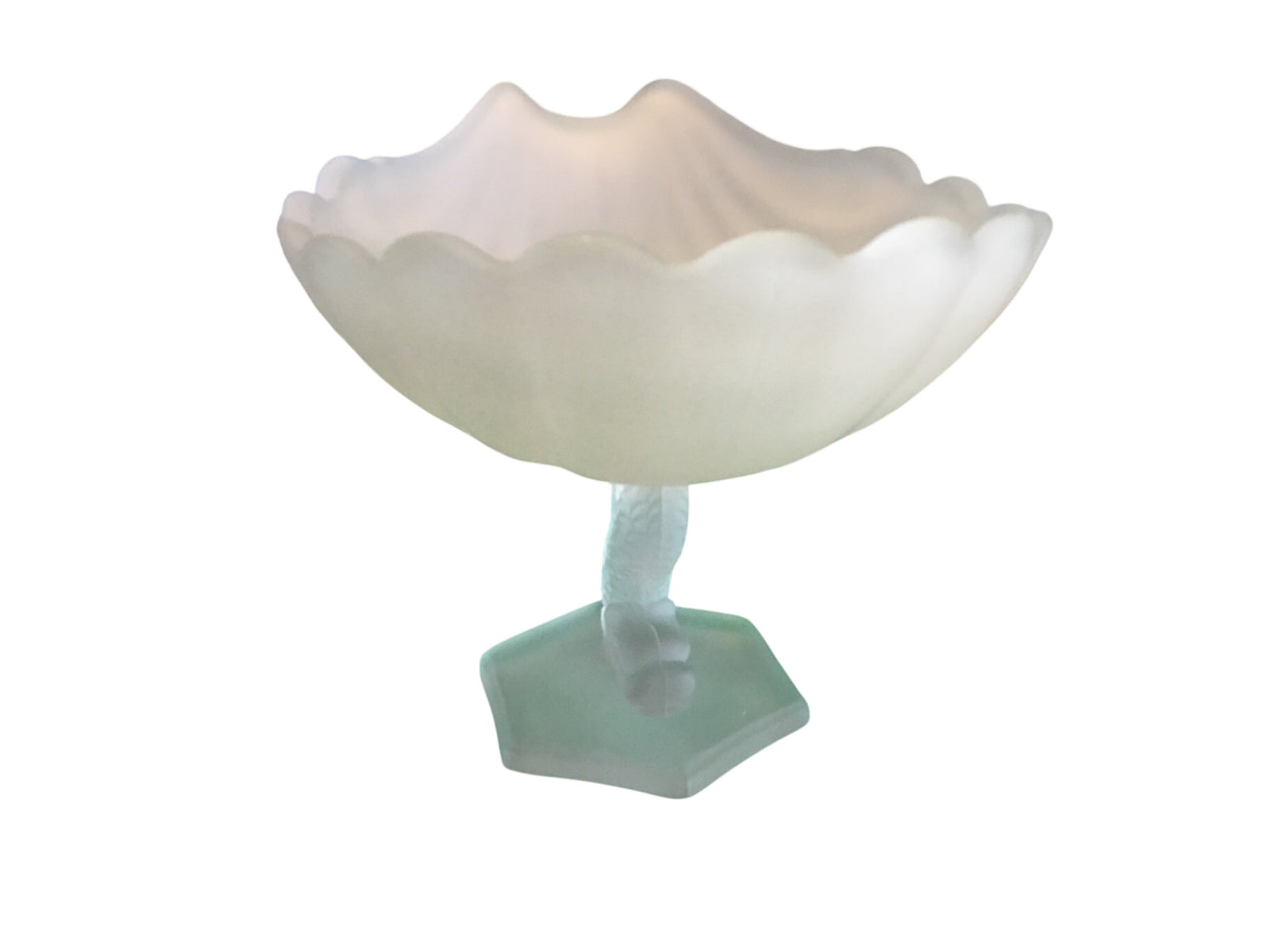 Vintage Westmoreland Satin Glass Koi w/ Shell Compote