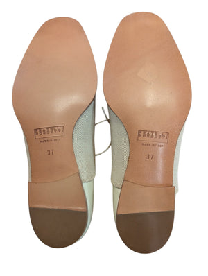 FRATELLI ROSSETTI White Laceup Leather Mesh Shoes Size 37