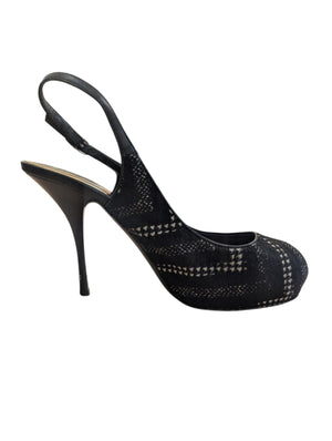 Giuseppe Zanotti Vintage Calf Hair Slingback Heels 39 Made in Italy