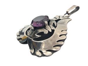 Pendant Sterling Silver w/ Center Amethyst