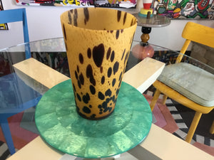 Vintage Cheetah Print Glass Vase