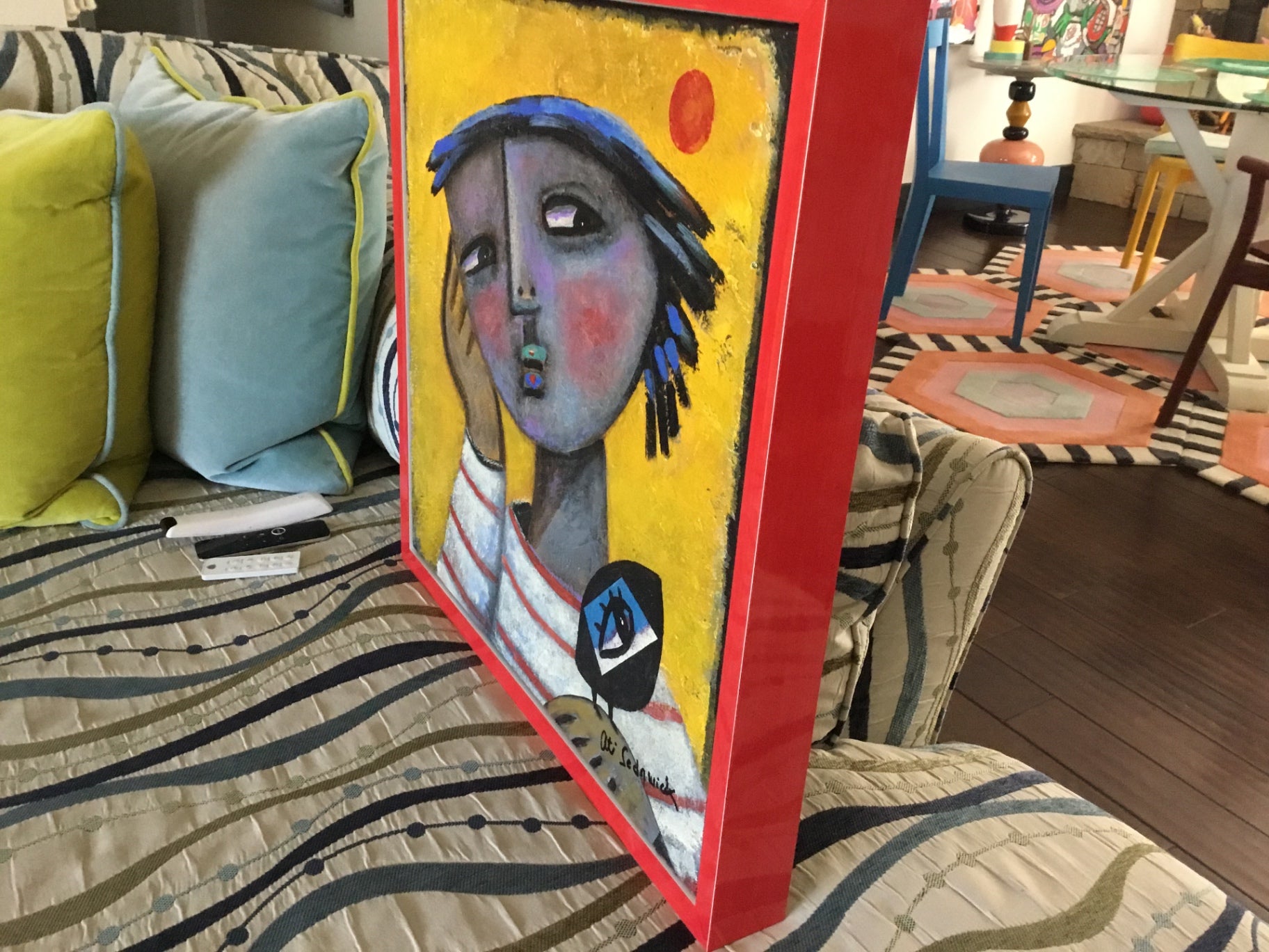 Original mixed media painting “About That Bird” by Ati Sedgwick