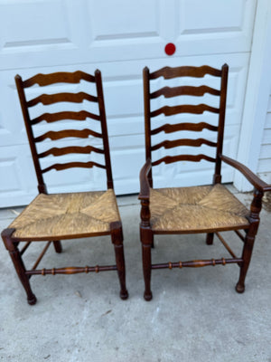 Viscarra's Dining Table + 8 Ladderback Chairs 84x25x30