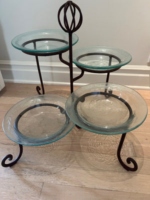 Wrought Iron Serving Stand 18x17x19
