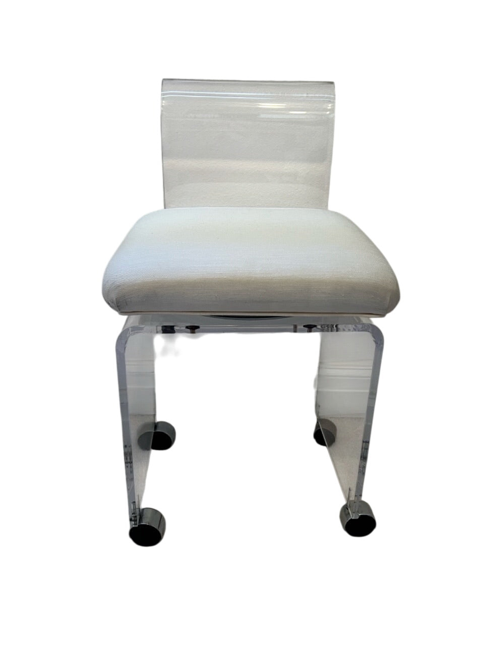 Akko Lucite Swivel Vanity Chair 28.5in x 16in x 16in