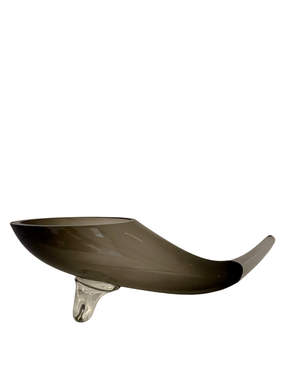 Smoked Glass Cornucopia Centerpiece Bowl